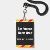 Badge Insigne simple "de volontaire de conférence" (Arrière avec lanière)