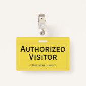Badge Insigne simple "Visiteur autorisé" (Dos avec clip)