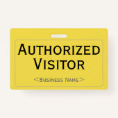 Badge Insigne simple "Visiteur autorisé" (Dos)