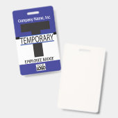 Badge Insigne temporaire de l'employé avec votre logo -  (Avant & arrière)