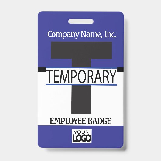 Badge Insigne temporaire de l'employé avec votre logo -  (Avant)