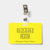 Badge Insigne tendance "VISITEUR INSCRIT" (Back with Clip)