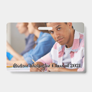 Badge Insigne texte et photo personnalisé