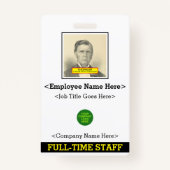 Badge Insigne traditionnel "PERSONNEL À TEMPS PLEIN" (Dos)