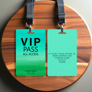 Badge Insigne vert de l'événement VIP All Access personn