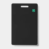 Badge Insigne vertical petit trèfle Black Irish (Avant)