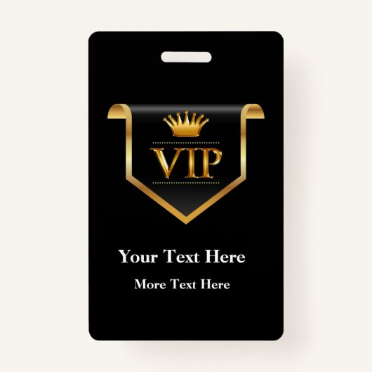 Badge Insigne VIP classique Design budgétaire modifiable (Devant)
