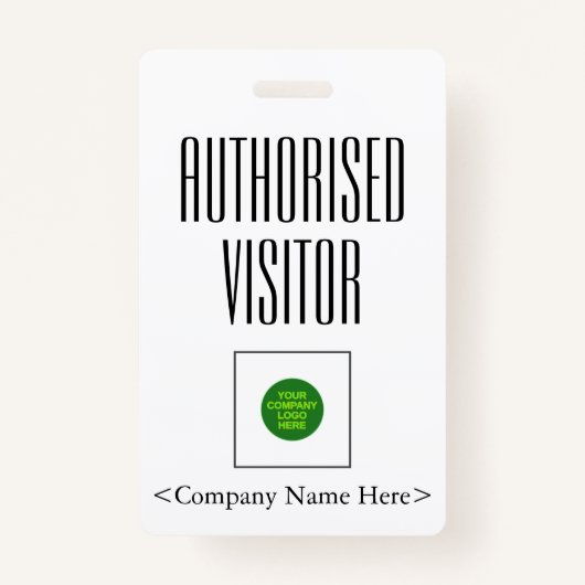 Badge Insigne "Visiteur autorisé" branché (Devant)