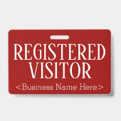 Badge Insigne "VISITEUR INSCRIT" (Arrière)