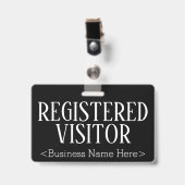 Badge Insigne "VISITEUR INSCRIT" (Avant avec clip)