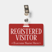 Badge Insigne "VISITEUR INSCRIT" (Arrière avec clip)