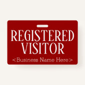 Badge Insigne "VISITEUR INSCRIT" (Dos)