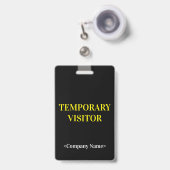 Badge Insigne "VISITEUR TEMPORAIRE" (Face avec clip rétractable)