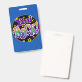 Badge insigne "You Rock!" (Avant & arrière)
