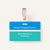 Badge Insignes de nom d'employé du laboratoire de radiol (Dos avec clip)