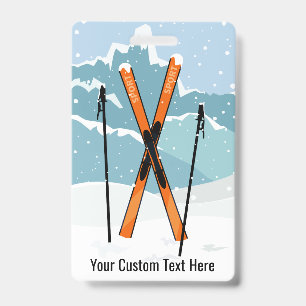 Badge Insignes faits sur commande de ski des textes