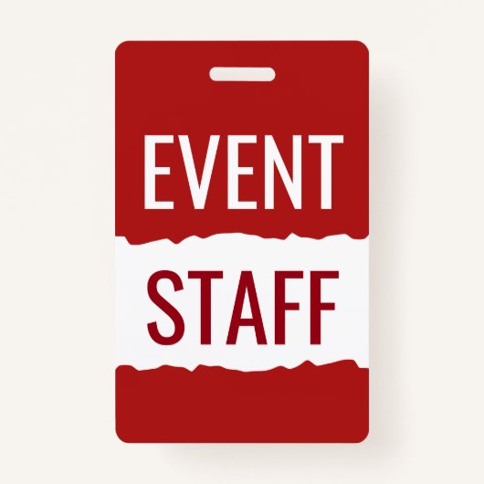 Badge Insignes modernes rouges et blancs de personnel (Devant)