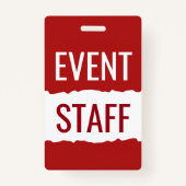 Badge Insignes modernes rouges et blancs de personnel (Dos)