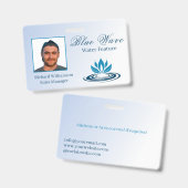 Badge Installation d'un élément d'eau Blue ID (Avant & arrière)