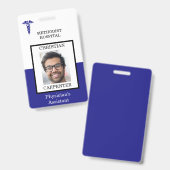Badge Installation Médicale bleue et blanche Nom de la p (Avant & arrière)