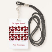 Badge Institution de style scandinave Nom de l'enseignan (Derrière avec lanière)