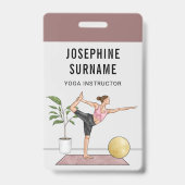 Badge Instructeur de Yoga Danseuse Pose Méditation Forma (Face)