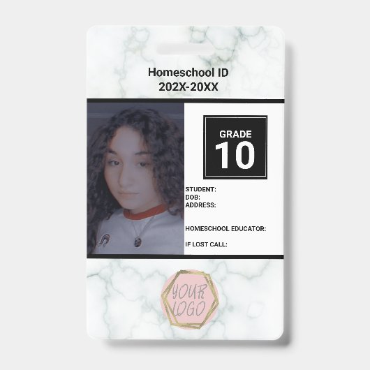 Badge Instruction à la maison non scolarisée Insigne d'i (Face)