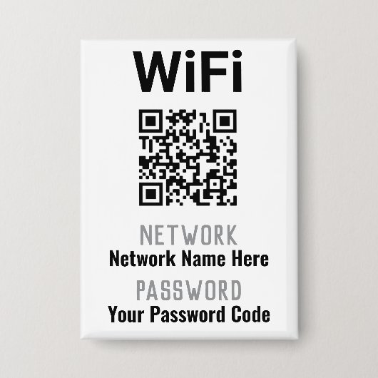 Badge Instructions WiFi Avec Code QR. Personnel (Recto)