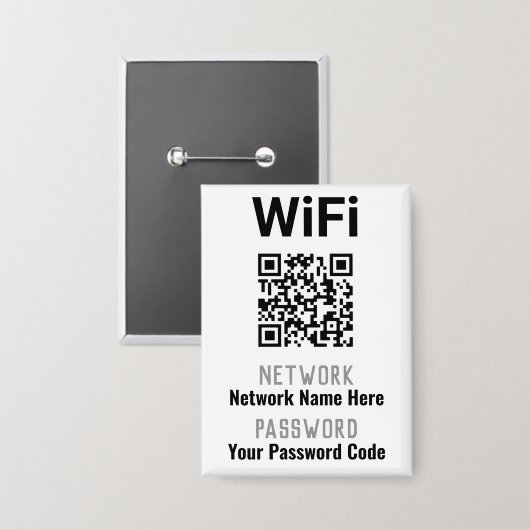 Badge Instructions WiFi Avec Code QR. Personnel (Recto/Verso)