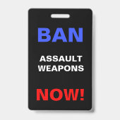 Badge Interdire les armes d'assaut maintenant ! Protesta (Arrière)