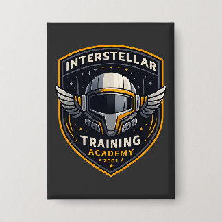 Badge Interstellar Training Academy Sci-Fi Emblem Button