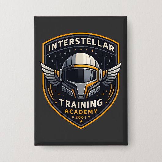 Badge Interstellar Training Academy Sci-Fi Emblem Button (Recto)
