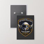 Badge Interstellar Training Academy Sci-Fi Emblem Button (Recto/Verso)