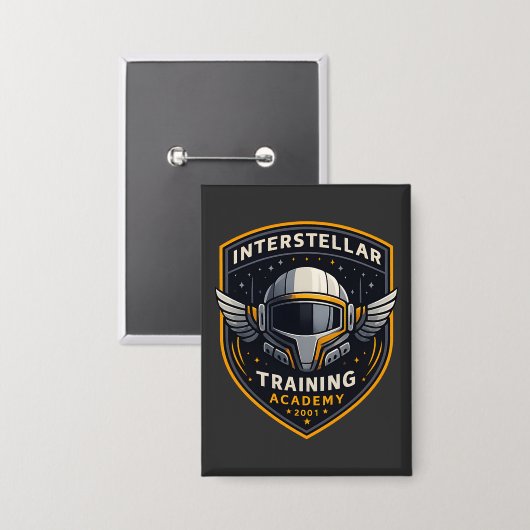 Badge Interstellar Training Academy Sci-Fi Emblem Button (Recto/Verso)