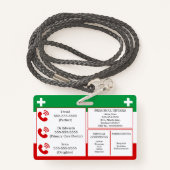 Badge Invalidité cachée Médicale Alert Lanyard ICE ID (Derrière avec lanière)