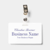 Badge Inverses bleus de minuit blancs de W pour noircir (Arrière avec clip)