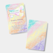 Badge Invitation à une fête d'anniversaire pour enfants  (Avant & arrière)