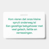 Badge Invitation Baby Shower - Bébé et Canard Mign (Arrière)