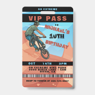Badge Invitation d'anniversaire BMX Racing BIke