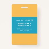 Badge invitation d'anniversaire de fille patin à roulett (Dos)