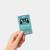 Badge Invitation d'anniversaire Gamer VIP Pass (Manuel / portable)
