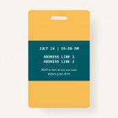 Badge invitation d'anniversaire garçon patin à roulettes (Dos)