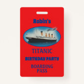 Badge Invitation d'anniversaire Titanic Red White Star S (Devant)