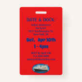 Badge Invitation d'anniversaire Titanic Red White Star S (Dos)