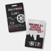 Badge Invitation de Hollywood Party (Front & Back)