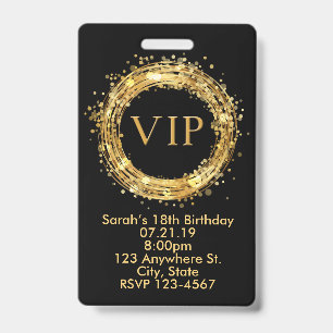 Badge Invitation d'insigne de passage de l'anniversaire