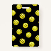 Badge Invitation du tournoi de Pickleball Jaune Noir (Dos)