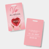 Badge Invitation pour un événement romantique (Avant & arrière)