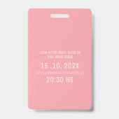 Badge Invitation pour un événement romantique (Arrière)