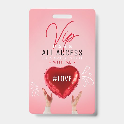 Badge Invitation pour un événement romantique (Avant)